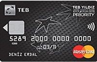 TEB YILDIZ Priority kredi kartı görseli.